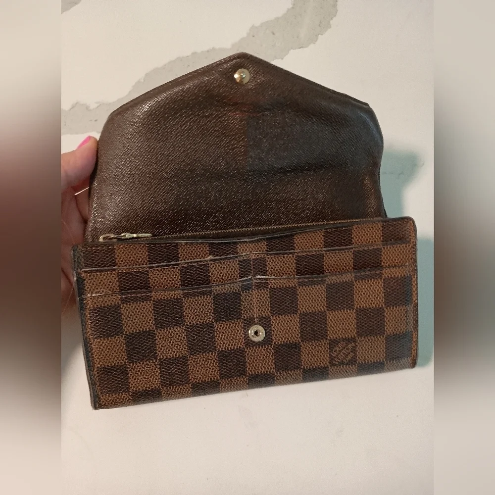 Authentic Louis Vuitton Damier Ebene Josephine Long Bifold Wallet
